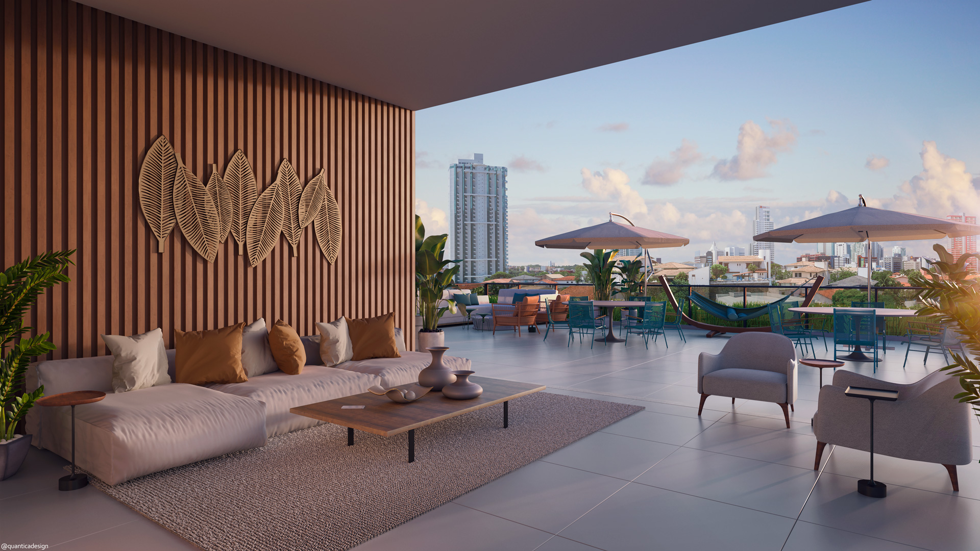 Perspectiva ilustrada do Sundeck Garden