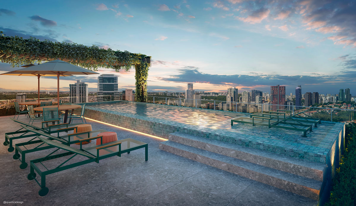 Perspectiva ilustrada do rooftop
