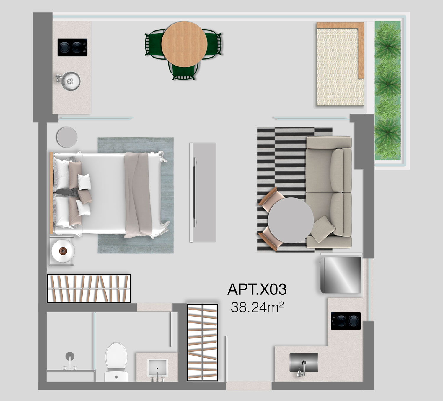 Planta quarto e sala X03